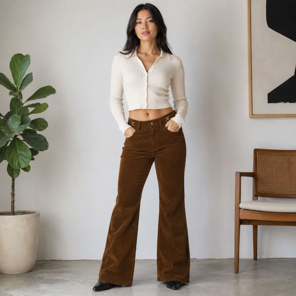 Citizens of Humanity Kimberly Flare Corduroy Pants Brown Size 28 NWT